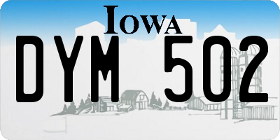 IA license plate DYM502