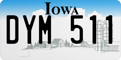 IA license plate DYM511