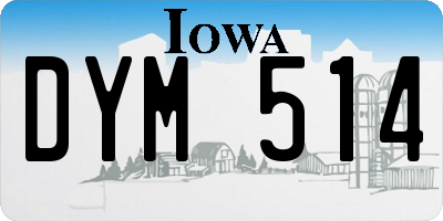 IA license plate DYM514