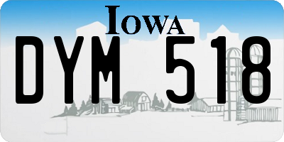 IA license plate DYM518
