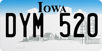 IA license plate DYM520
