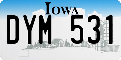 IA license plate DYM531