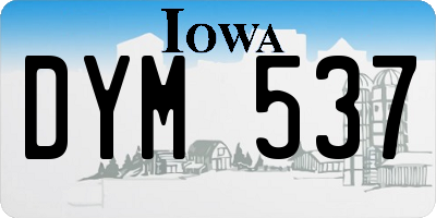 IA license plate DYM537