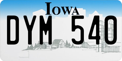 IA license plate DYM540