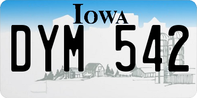 IA license plate DYM542