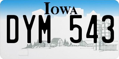 IA license plate DYM543