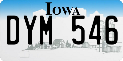 IA license plate DYM546