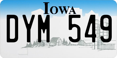 IA license plate DYM549