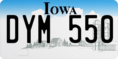 IA license plate DYM550