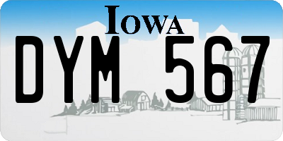 IA license plate DYM567