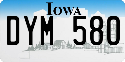IA license plate DYM580