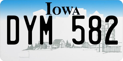 IA license plate DYM582