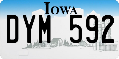 IA license plate DYM592