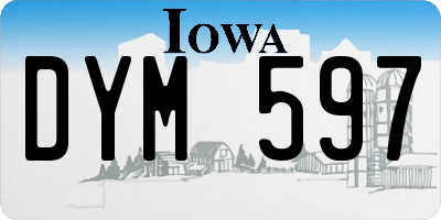 IA license plate DYM597