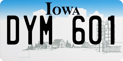 IA license plate DYM601