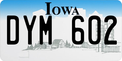 IA license plate DYM602