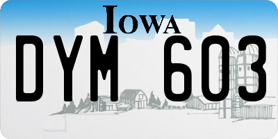 IA license plate DYM603