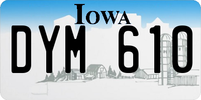 IA license plate DYM610