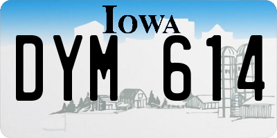 IA license plate DYM614