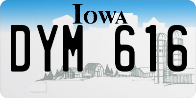 IA license plate DYM616