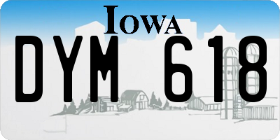 IA license plate DYM618