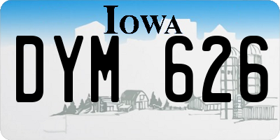IA license plate DYM626