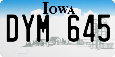 IA license plate DYM645