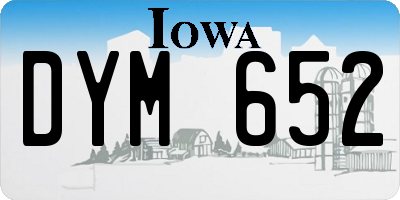 IA license plate DYM652