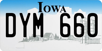 IA license plate DYM660