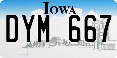 IA license plate DYM667