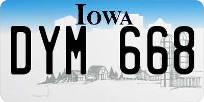 IA license plate DYM668