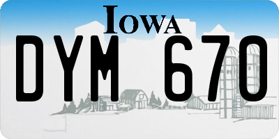 IA license plate DYM670
