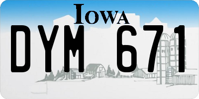 IA license plate DYM671