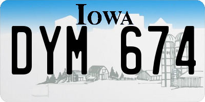 IA license plate DYM674