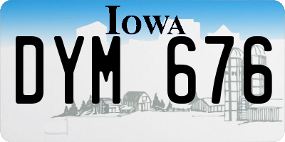 IA license plate DYM676