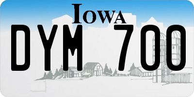 IA license plate DYM700