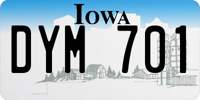 IA license plate DYM701