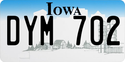 IA license plate DYM702