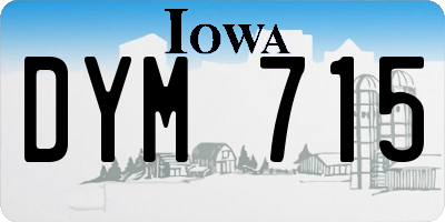 IA license plate DYM715