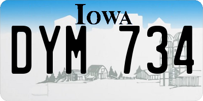 IA license plate DYM734