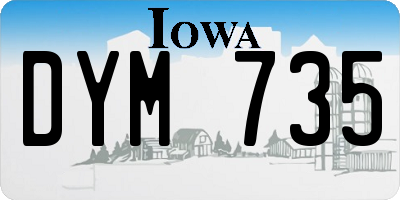IA license plate DYM735