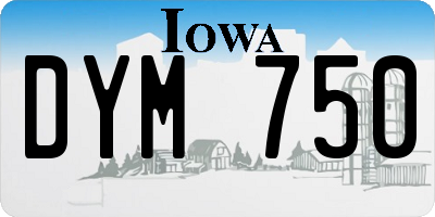 IA license plate DYM750