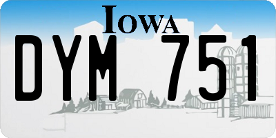 IA license plate DYM751