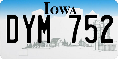 IA license plate DYM752