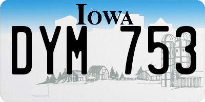 IA license plate DYM753