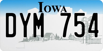 IA license plate DYM754