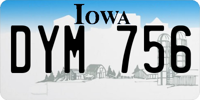 IA license plate DYM756