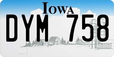 IA license plate DYM758