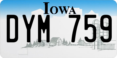 IA license plate DYM759