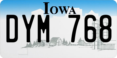 IA license plate DYM768